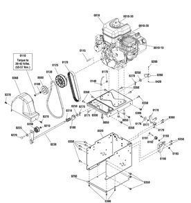 Engine And Frame Group Diagram and Parts List for 1696571-00-PAS10529ESS 2015 Briggs and Stratton Snow Blower